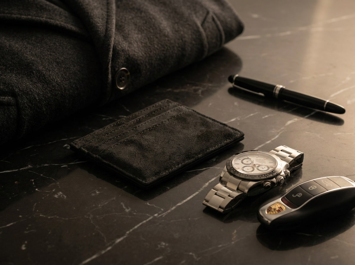 Midnight Black Faro Card Holder